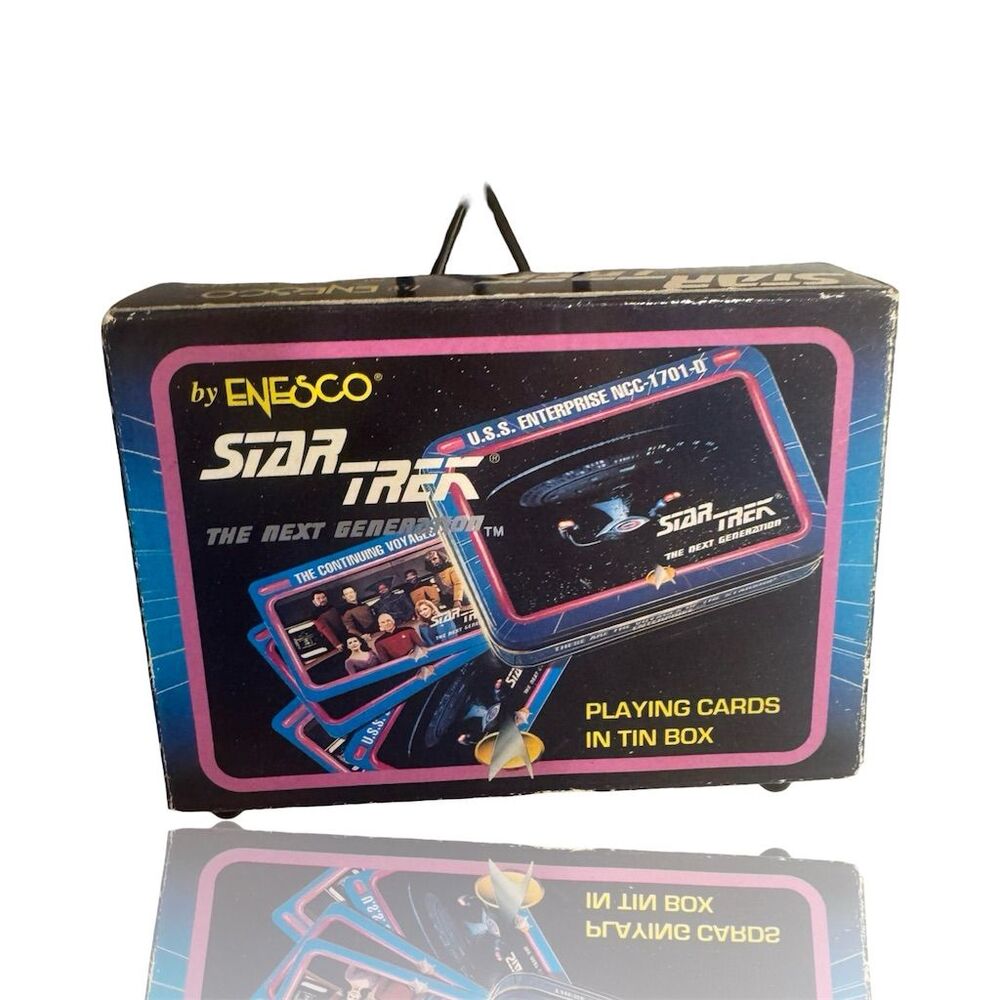 Vintage Star Trek: TNG Playing Cards by Enesco (1992): Collectible Tin:Deadstock